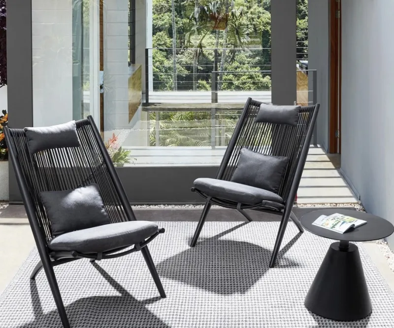 New Bizzotto TAVOLINO IN ALLUMINIO D50 NERO XK0Y - ALOHA