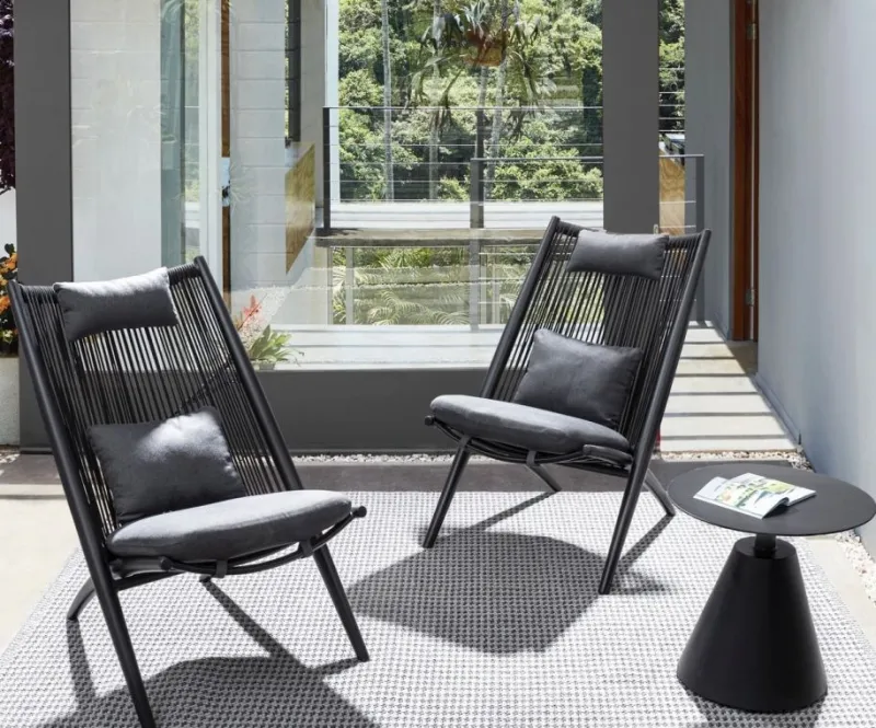 New Bizzotto TAVOLINO IN ALLUMINIO D50 NERO XK0Y - ALOHA