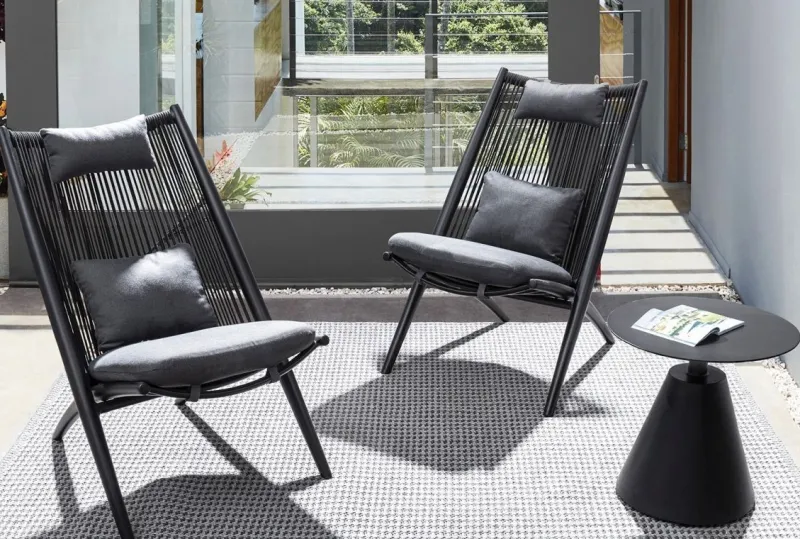 New Bizzotto TAVOLINO IN ALLUMINIO D50 NERO XK0Y - ALOHA