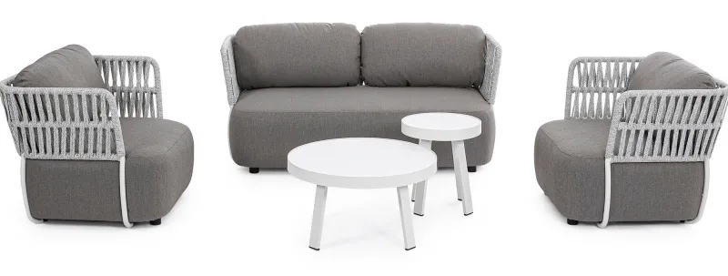 Bizzotto TAVOLINO IN CORDA BIANCO QS20 - SPYRO