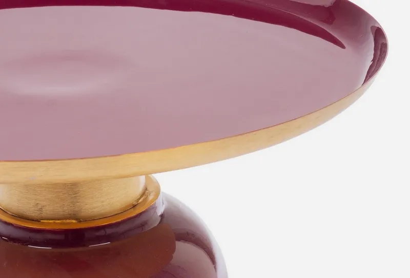Outlet Bizzotto TAVOLINO IN METALLO BURGUNDY D40.5 - NALIMA
