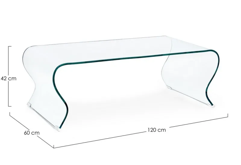 Discount Bizzotto TAVOLINO IN VETRO 120X60 - IRIDE