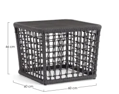 New Bizzotto TAVOLINO KOLLAR 60X60 ANTRACITE