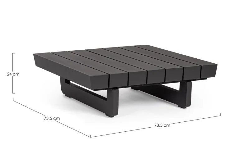 Outlet Bizzotto TAVOLINO MODULARE IN ALLUMINIO ANTRACITE WG21 - INFINITY