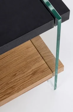 Outlet Bizzotto TAVOLINO 50X50 NERO - LINE WOOD