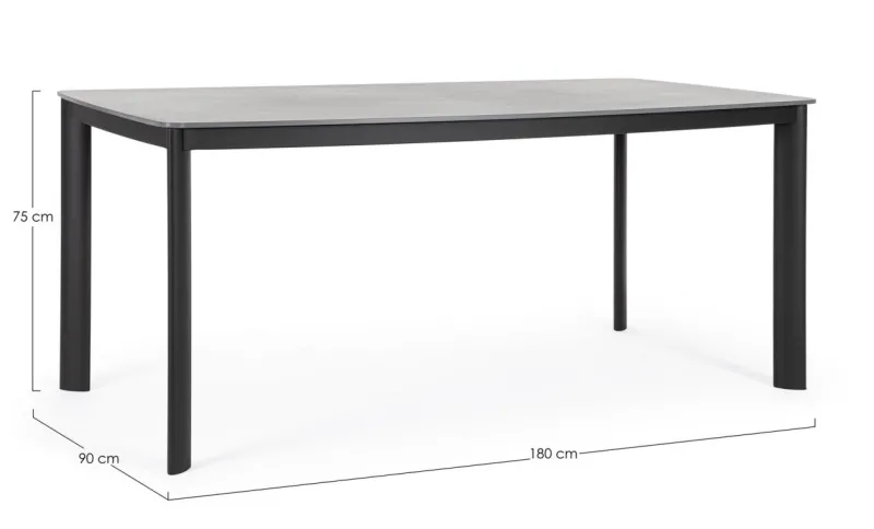 Outlet Bizzotto TAVOLO ALCORA 180X90 ANTRACITE