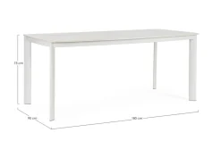 Discount Bizzotto TAVOLO ALCORA 180X90 BIANCO