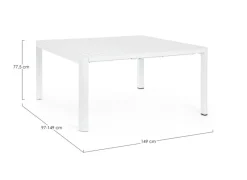 Hot Bizzotto TAVOLO IN ALLUMINIO BIANCO CX21 - KIPLIN