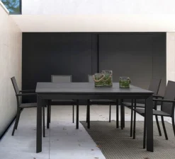 Outlet Bizzotto TAVOLO IN ALLUMINIO 110/160X160 ANTRACITE CX23 - KONNOR