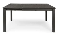 Outlet Bizzotto TAVOLO IN ALLUMINIO 110/160X160 ANTRACITE CX23 - KONNOR