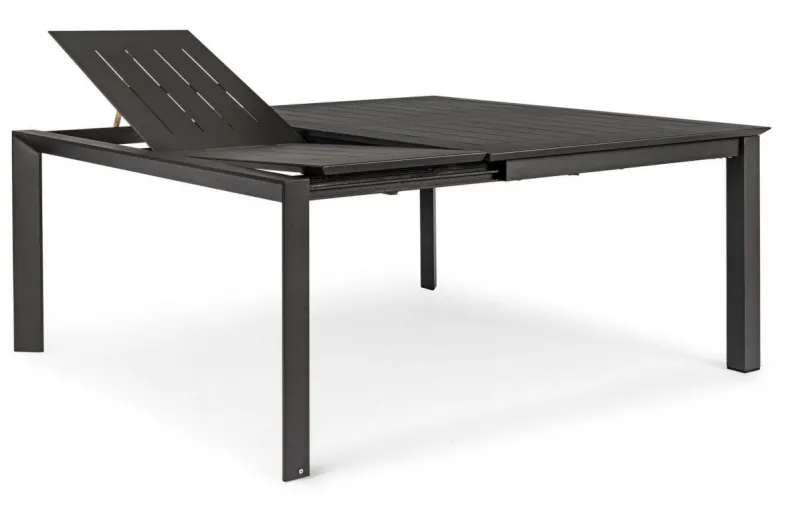 Outlet Bizzotto TAVOLO IN ALLUMINIO 110/160X160 ANTRACITE CX23 - KONNOR