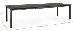 Online Bizzotto TAVOLO IN ALLUMINIO 200/300X110 ANTRACITE CX23 - KONNOR
