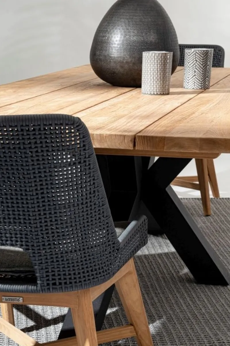 Bizzotto TAVOLO IN TEAK RICICLATO NERO PM02 - RAMSEY