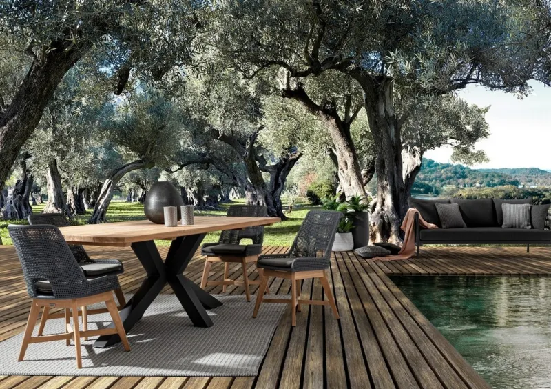 Bizzotto TAVOLO IN TEAK RICICLATO NERO PM02 - RAMSEY