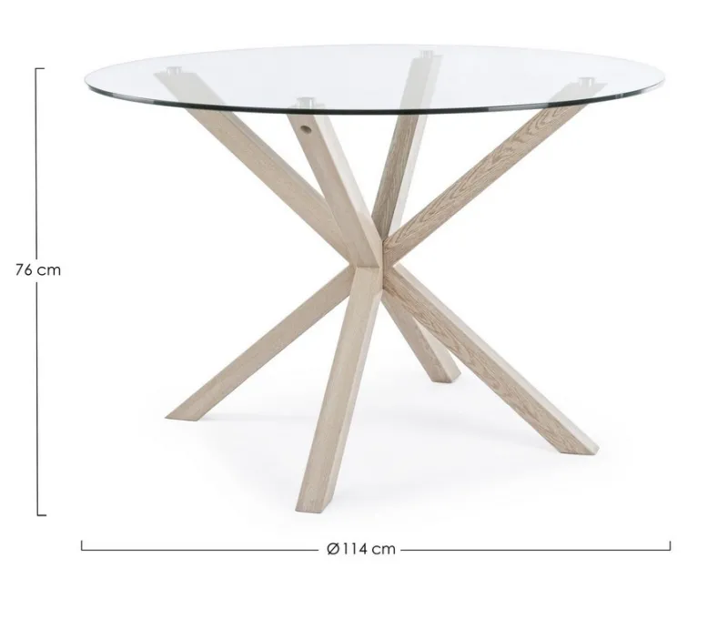 Discount Bizzotto TAVOLO ROTONDO IN VETRO - MAY