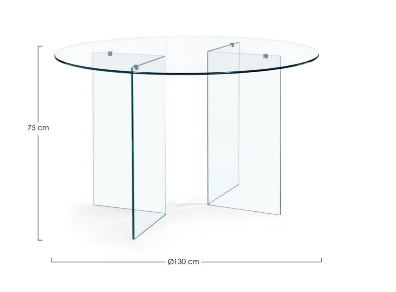 Outlet Bizzotto TAVOLO ROTONDO IN VETRO - IRIDE