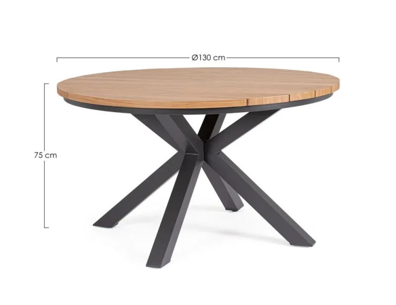 Clearance Bizzotto TAVOLO ZELMAR D130 ANTRACITE YK13