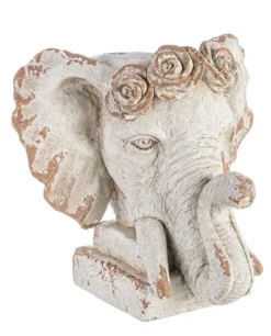 New Bizzotto VASO TESTA ELEFANTE MAGNESIA H43