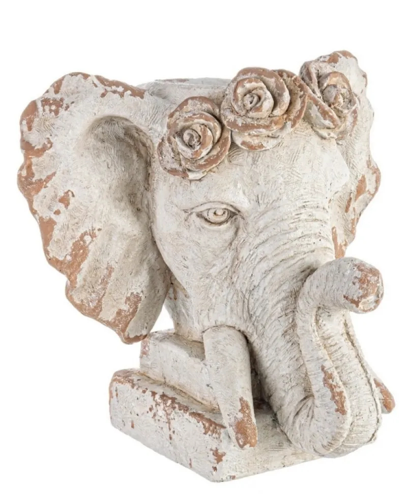 New Bizzotto VASO TESTA ELEFANTE MAGNESIA H43