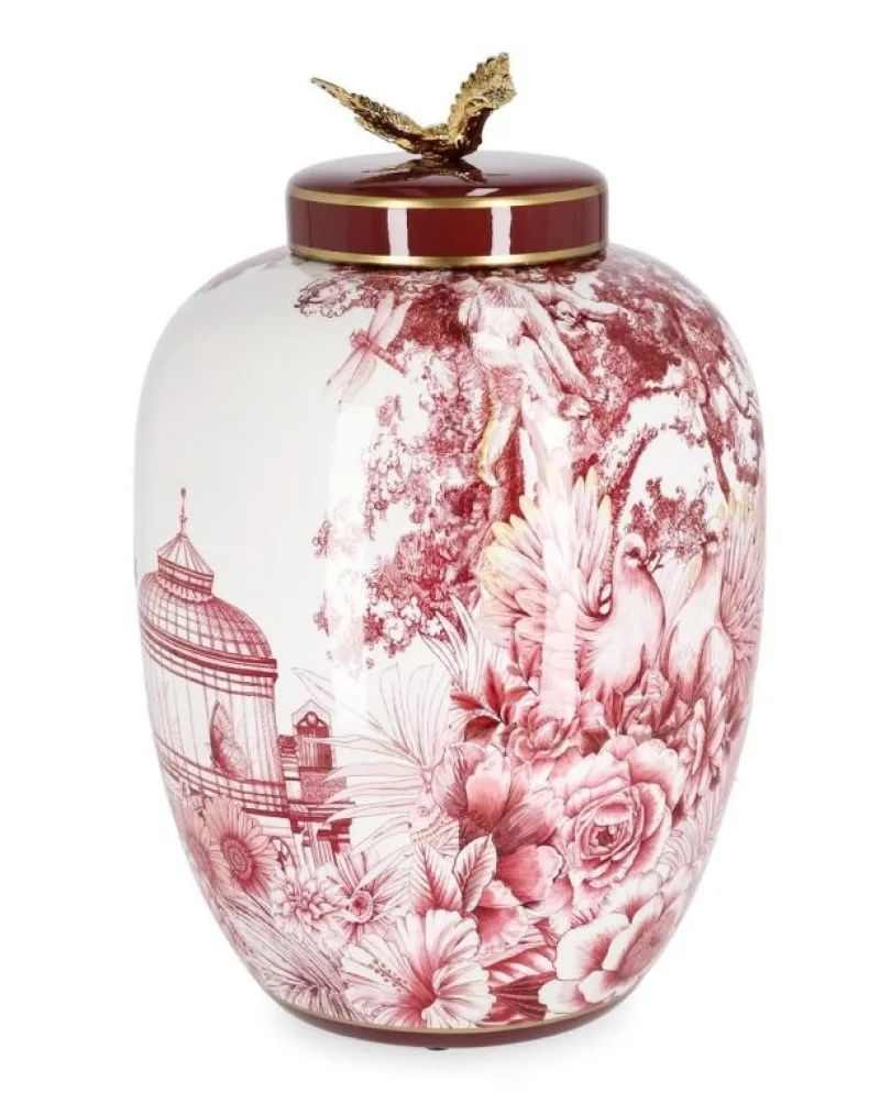 Online Bizzotto VASO ZHEN C-TAPPO ROSSO BIANCO ORO H32